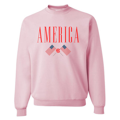 Monogrammed 'America' Crewneck Sweatshirt