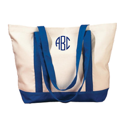 Monogrammed Canvas Boat Tote 