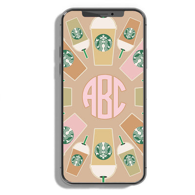 Monogrammed 'Starbies Fall Vibes' Phone Wallpaper
