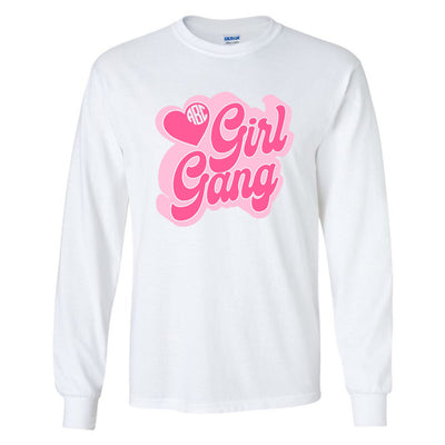 Monogrammed 'Girl Gang' Basic Long Sleeve T-Shirt