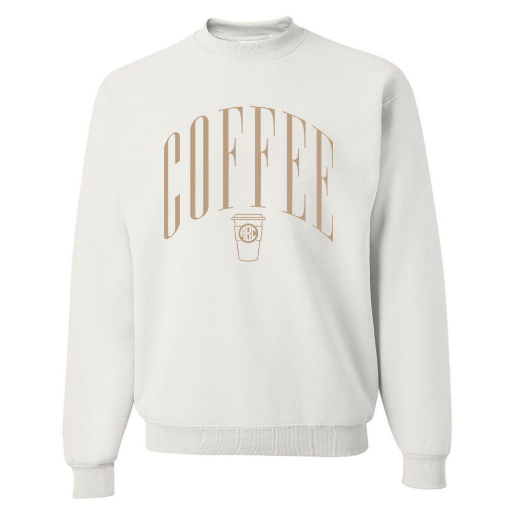 Monogrammed 'Coffee' Crewneck Sweatshirt