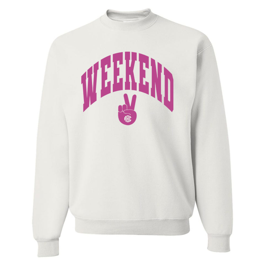 Monogrammed 'Weekend' Crewneck Sweatshirt
