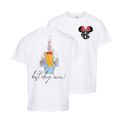Kids Monogrammed 'Disney Best Day Ever' Front & Back T-Shirt