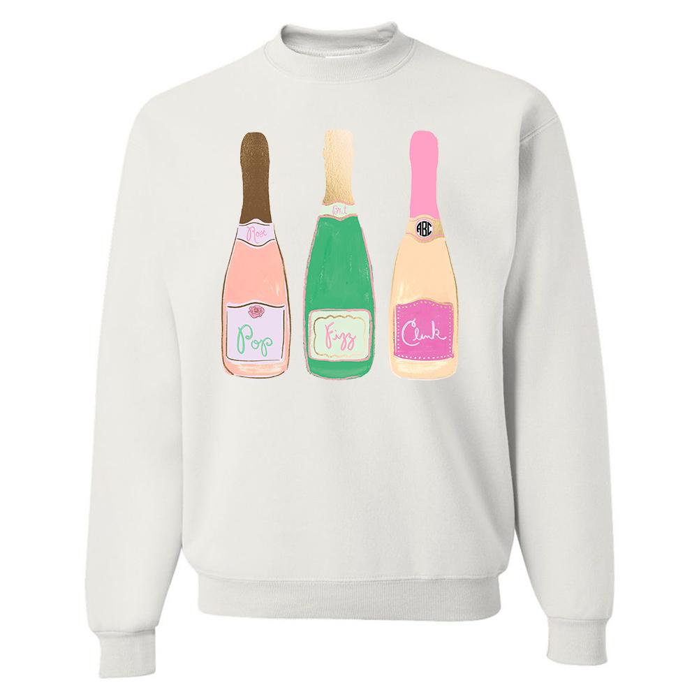 Monogrammed Champagne Bottles Sweatshirt
