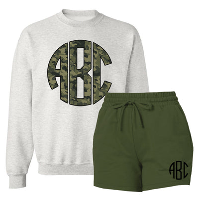 Camo Monogram Sweatshirt - Grey – Initial Outfitters