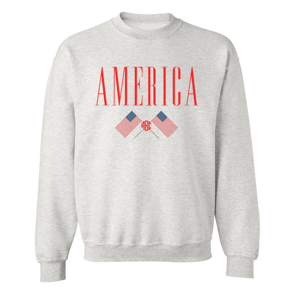 Monogrammed 'America' Crewneck Sweatshirt