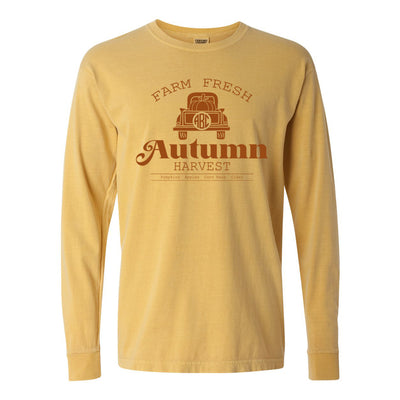 Monogrammed 'Autumn Harvest' Comfort Colors Long Sleeve T-Shirt