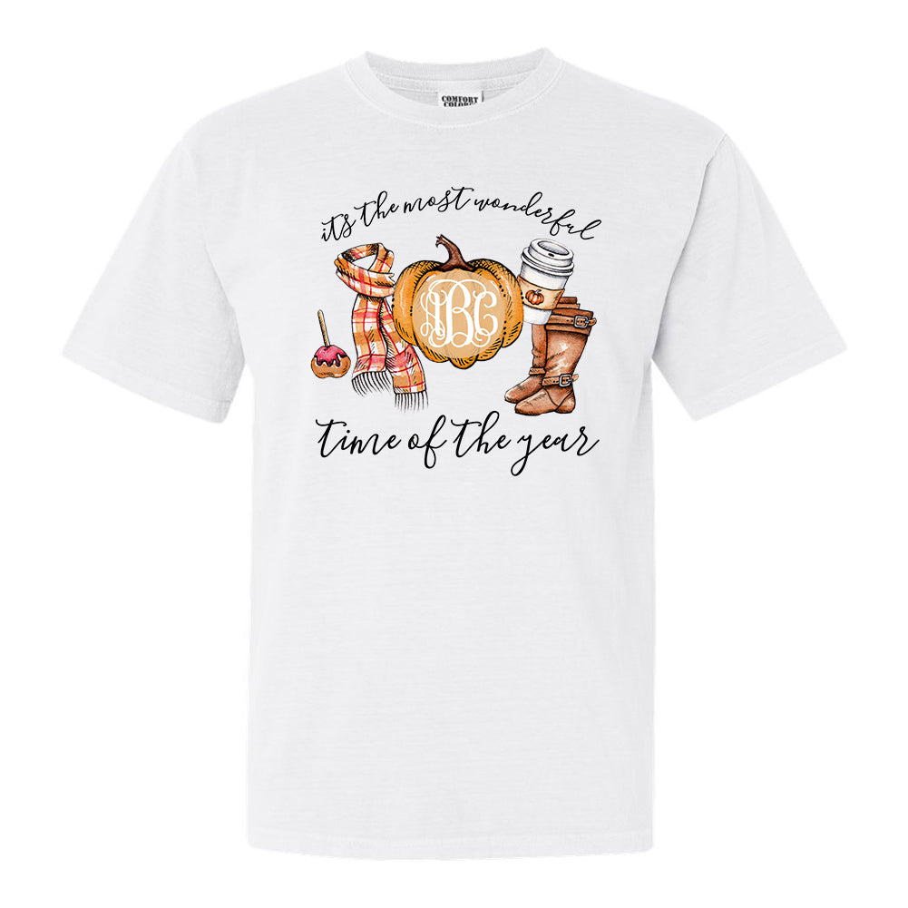 Monogrammed Fall 'Most Wonderful Time' T-Shirt