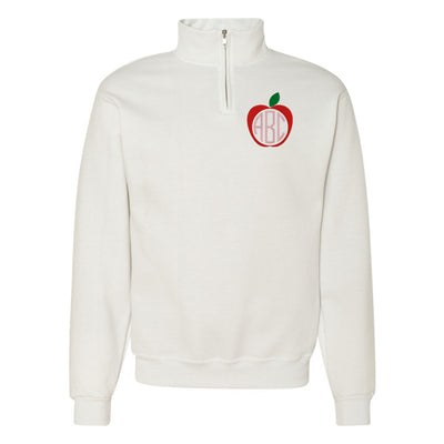 Monogrammed Apple Teacher Quarter Zip Sweatshirt