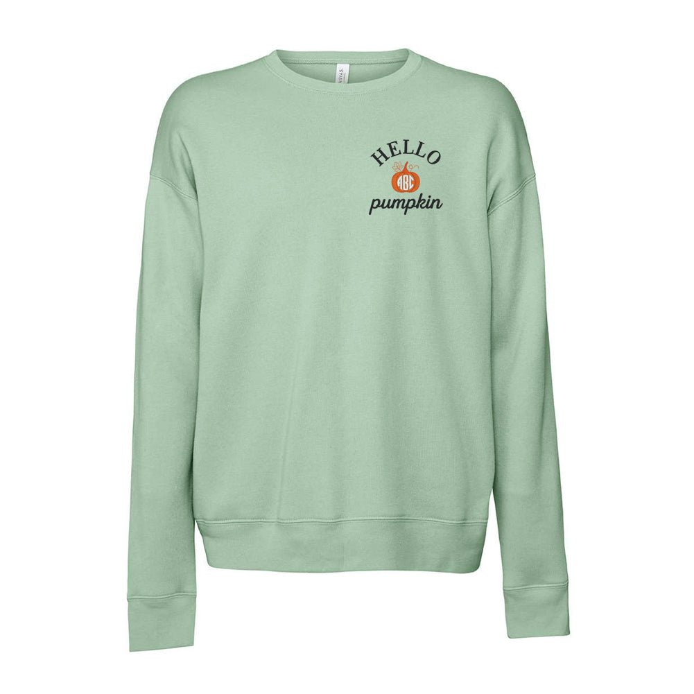 Monogrammed Hello Pumpkin Premium Crewneck Sweatshirt
