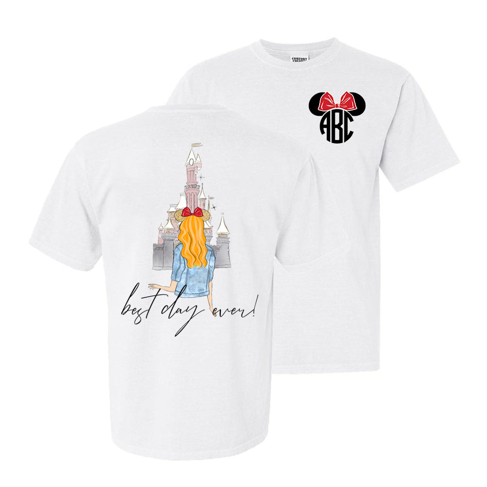 Monogrammed Disney Best Day Ever Front & Back T-Shirt