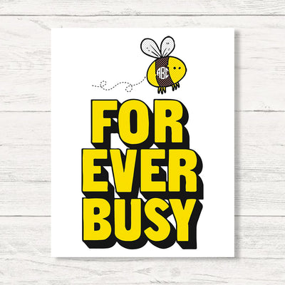 Monogrammed Forever Busy Wall Art Canvas Office