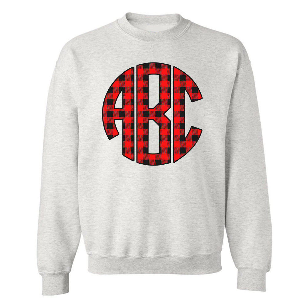 Monogrammed 'Buffalo Check' Big Print Crewneck Sweatshirt