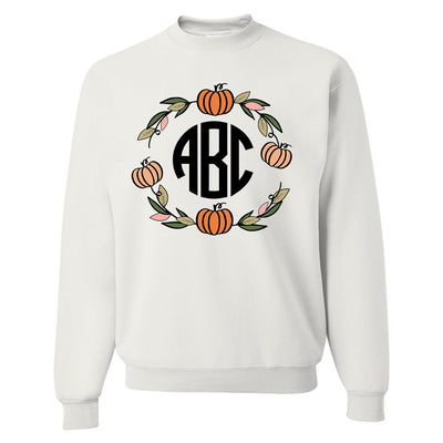 Monogrammed Pumpkin Wreath Sweatshirt
