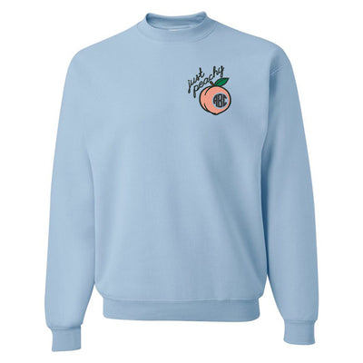 Monogrammed 'Just Peachy' Crewneck Sweatshirt