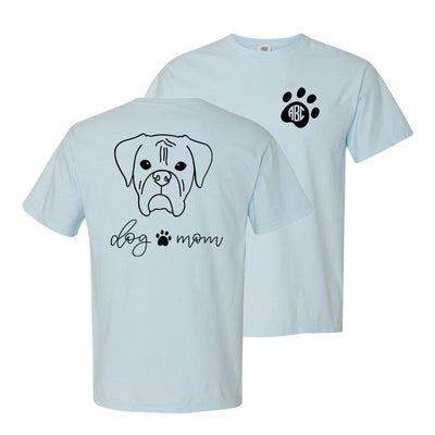 Monogrammed 'Dog Mom' Front & Back Comfort Colors T-Shirt