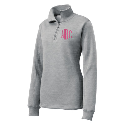 Monogrammed Ladies Quarter Zip Sweatshirt