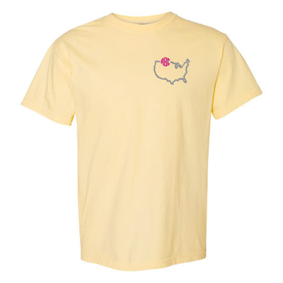 Monogrammed State Pride Comfort Colors T-Shirt