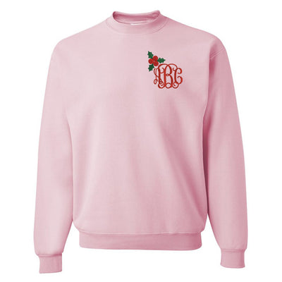 Monogrammed Holly Mistletoe Sweatshirt