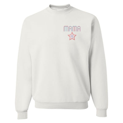 Monogrammed Mama Embroidery Star Retro Sweatshirt