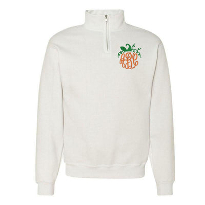 Monogrammed Pumpkin Quarter Zip Sweatshirt