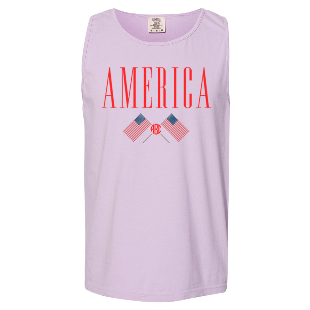 Monogrammed 'America' Comfort Colors Tank Top