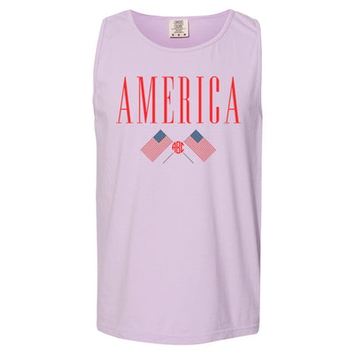 Monogrammed 'America' Comfort Colors Tank Top