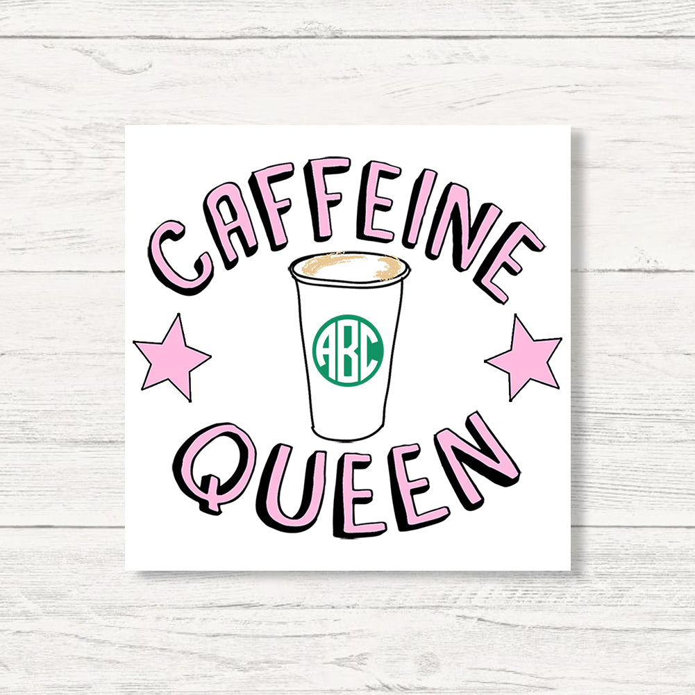 Monogrammed Caffeine Queen Wall Art Canvas