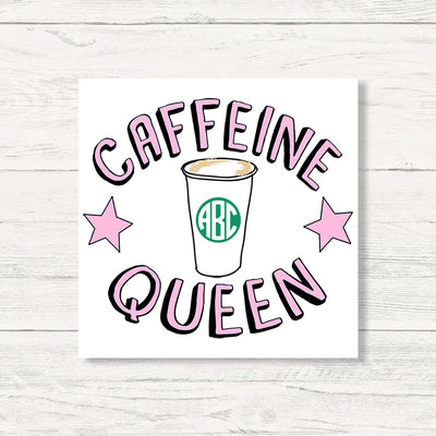 Monogrammed Caffeine Queen Wall Art Canvas
