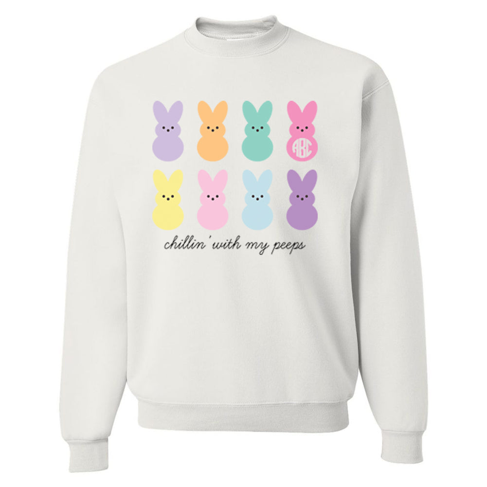 Monogrammed Easter Chillin' With My Peeps Sweatshirt