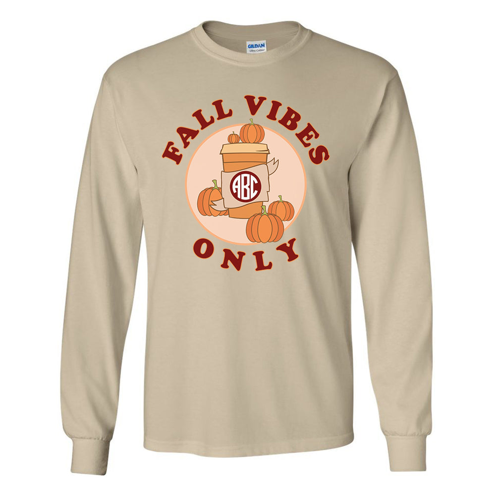 Monogrammed Fall Vibes Only Long Sleeve Shirt