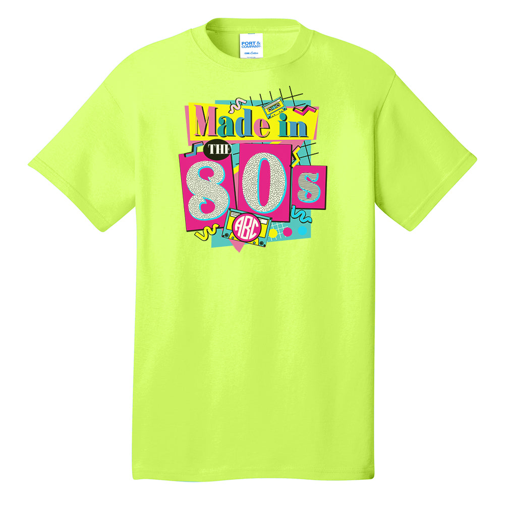 Monogrammed 'Made in the 80's' Neon T-Shirt