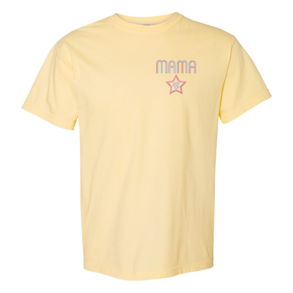 Monogrammed Mama Embroidery Star Retro T-Shirt