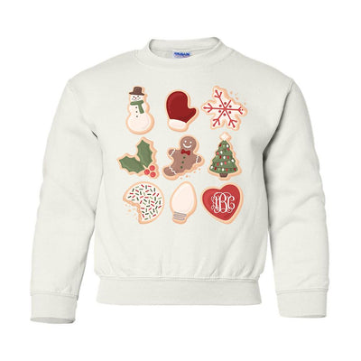 Monogrammed Kids Youth Christmas Cookies Sweatshirt