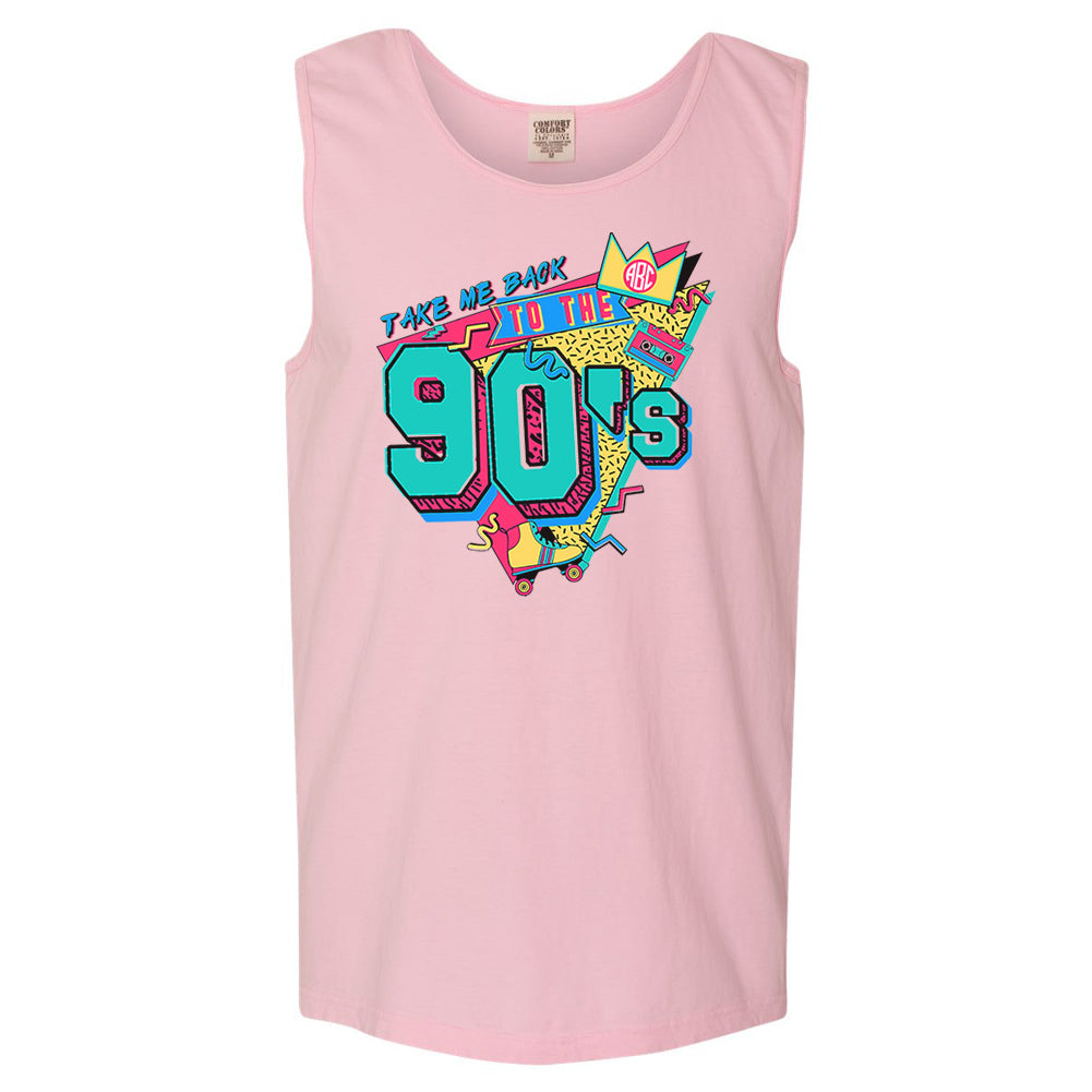 Monogrammed 'Take Me Back To The 90's' Comfort Colors Tank Top