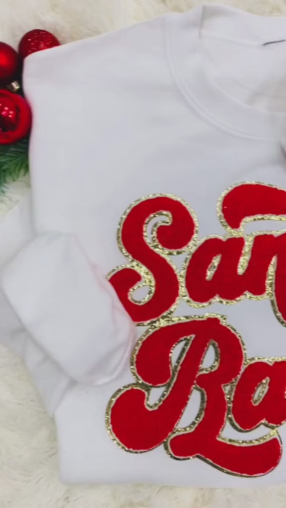 Santa Baby Letter Patch Crewneck Sweatshirt