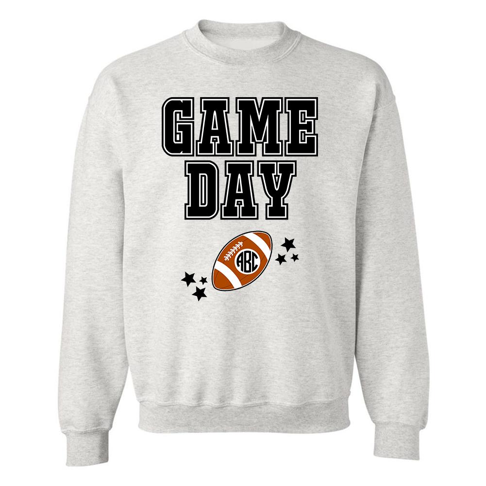 Monogrammed Game Day Football Crewneck Sweatshirt