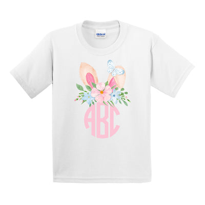 Monogrammed Kids Youth Easter Bunny Ears T-Shirt