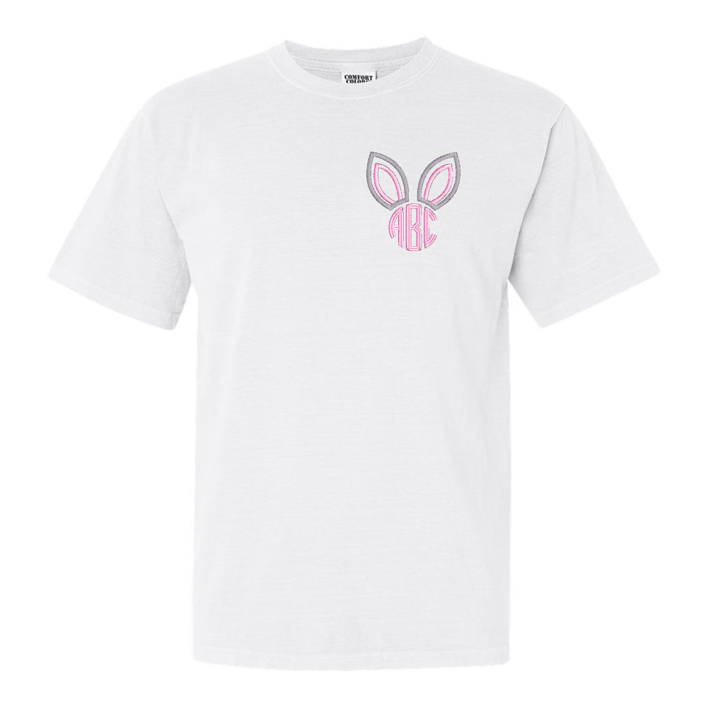 Monogrammed Embroidered Easter Bunny Ears T-Shirt