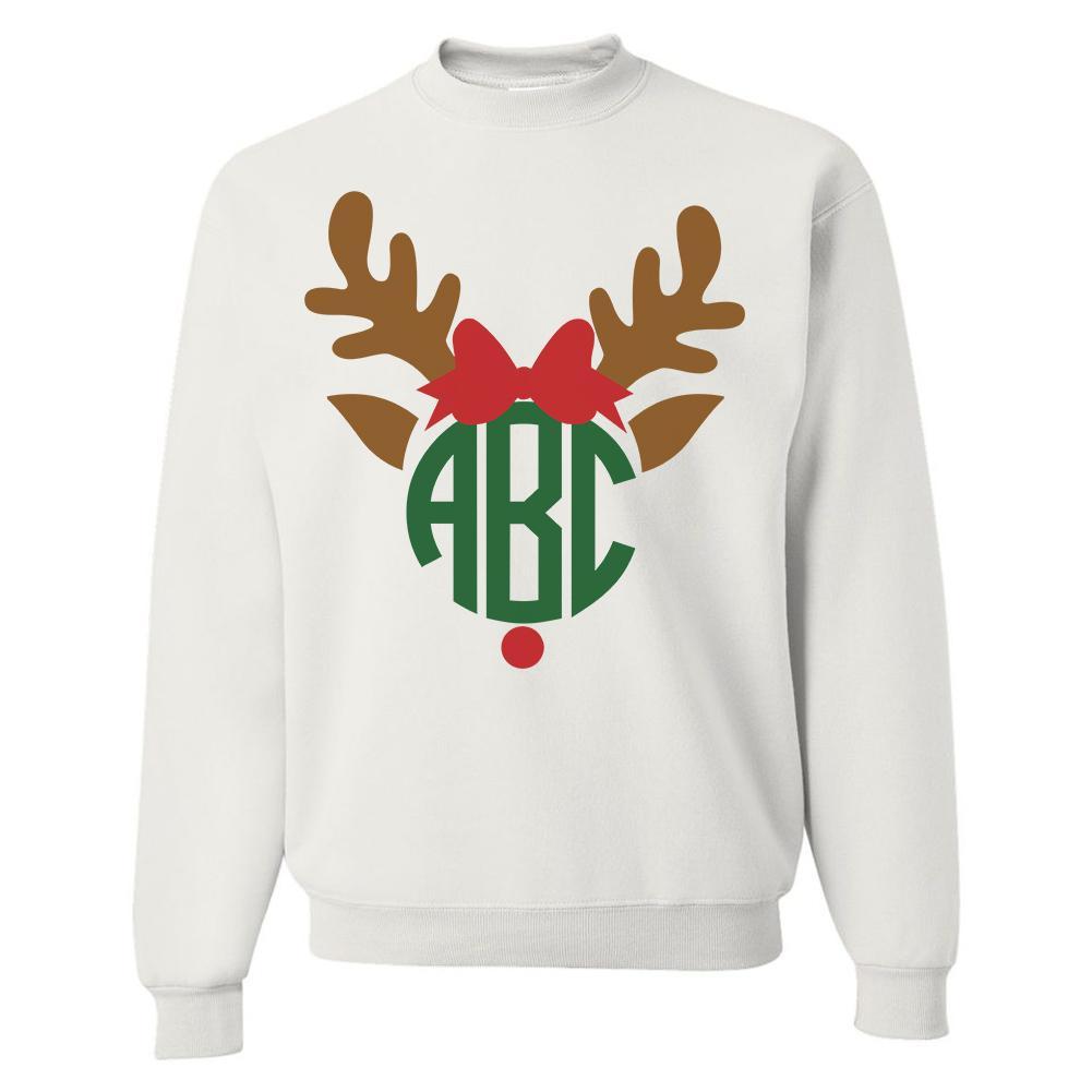 Monogrammed Christmas Reindeer Crewneck Sweatshirt
