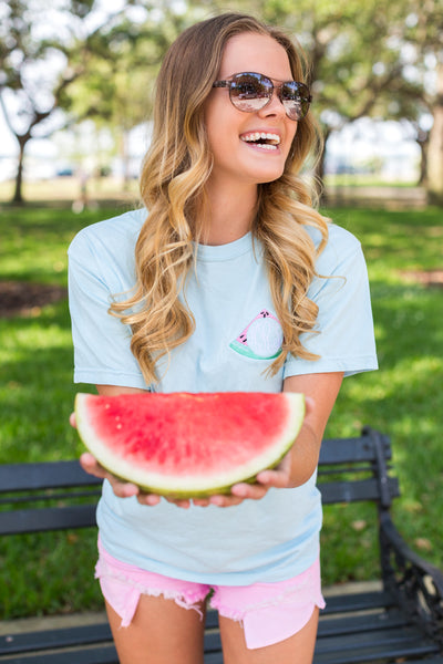 Monogrammed Watermelon Embroidered Tee Madeline Reagor