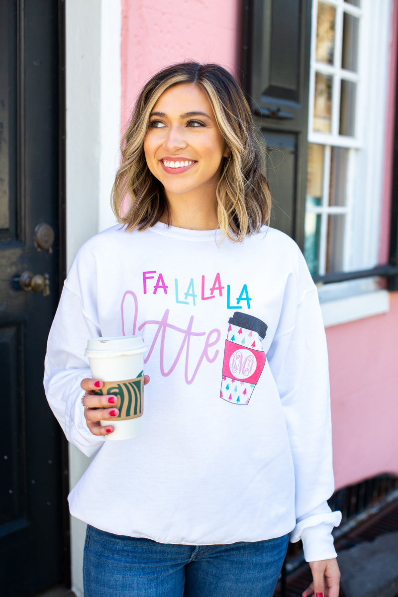 Monogrammed Fa La La Latte Sweatshirt