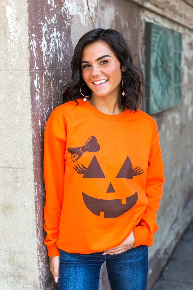 Monogrammed Halloween Jack O' Lantern Sweatshirt