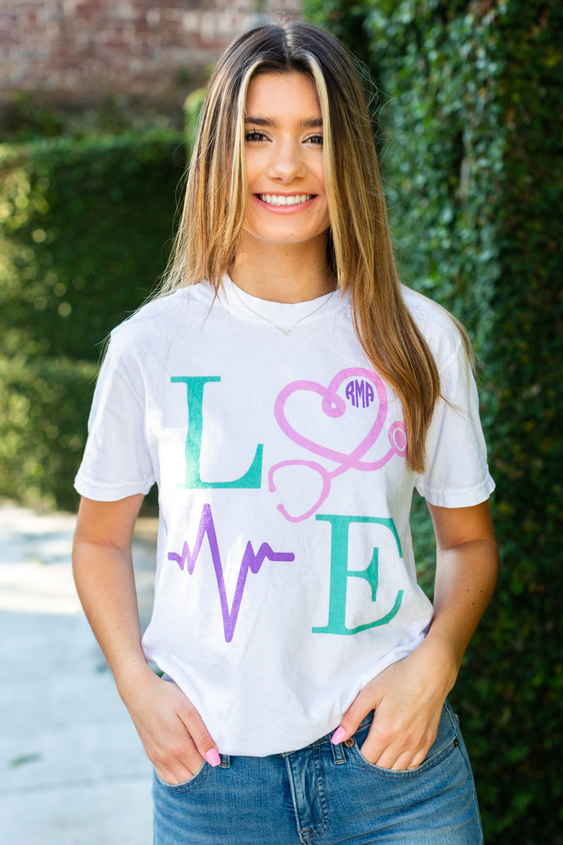 Monogrammed 'Nurse Love' T-Shirt