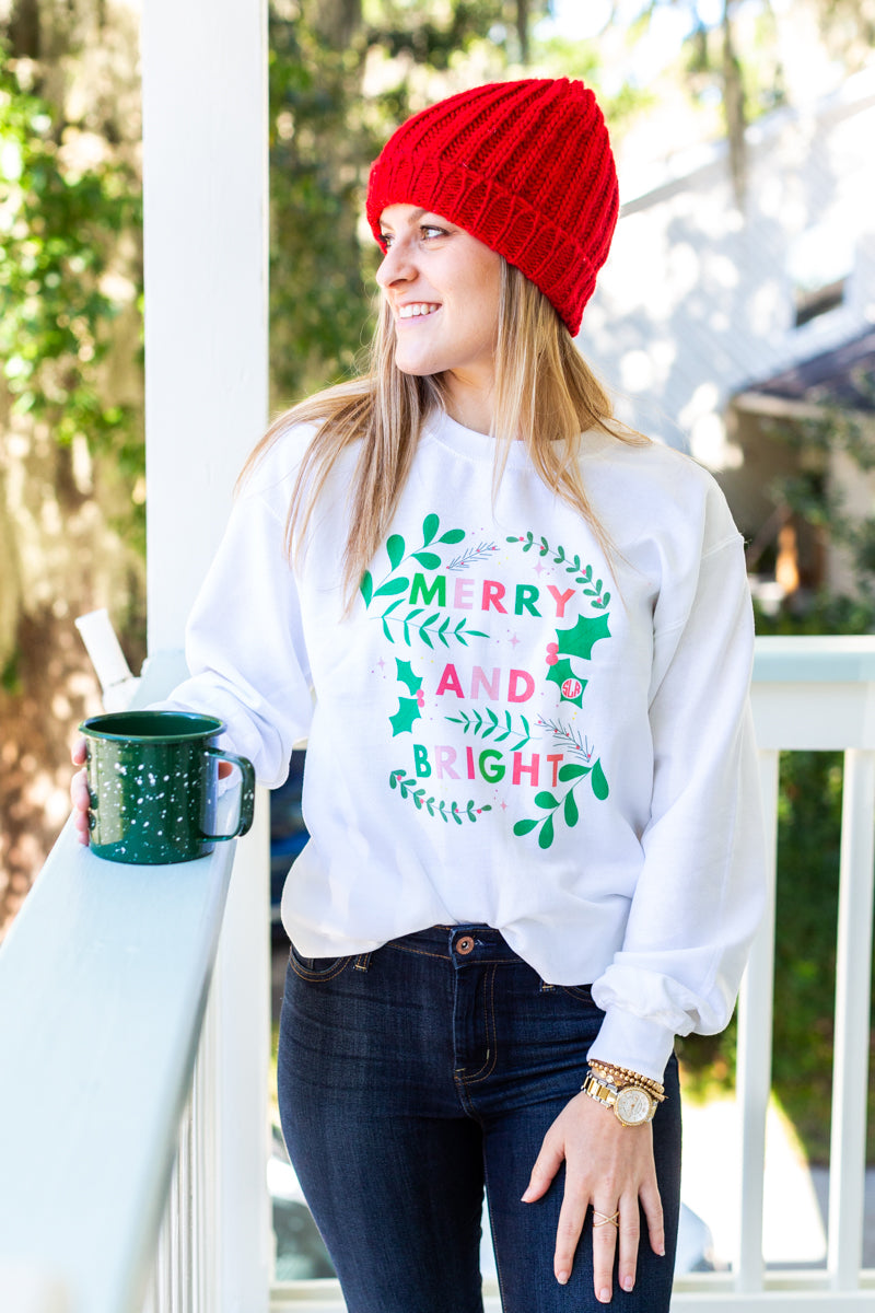 Monogrammed 'Merry Mistletoe' Crewneck Sweatshirt