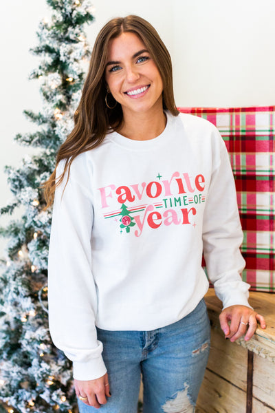Monogrammed 'Favorite Time Of Year' Crewneck Sweatshirt