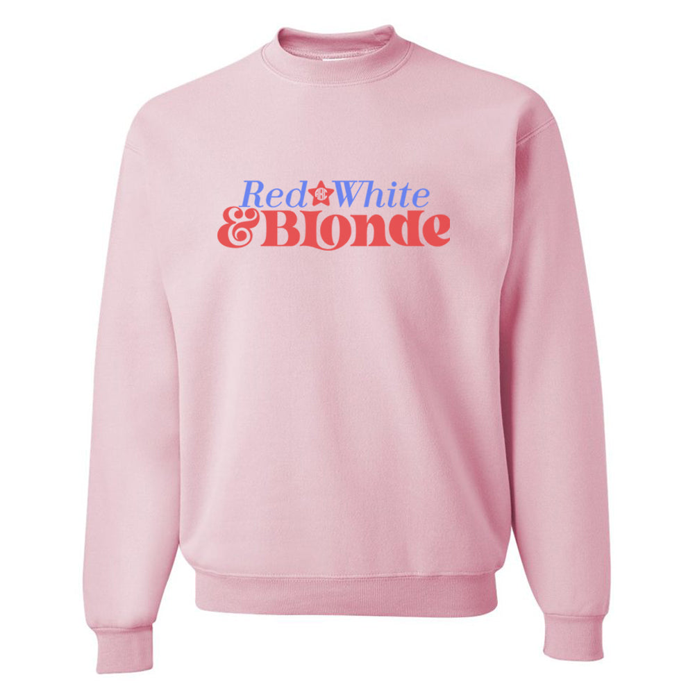 Monogrammed 'Red, White & Blonde' Crewneck Sweatshirt