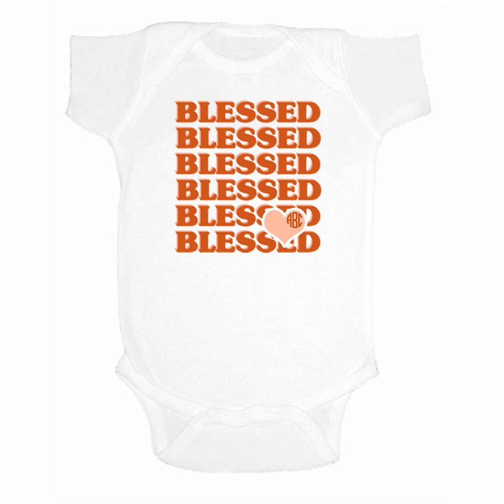 Monogrammed Infant 'Blessed' Onesie