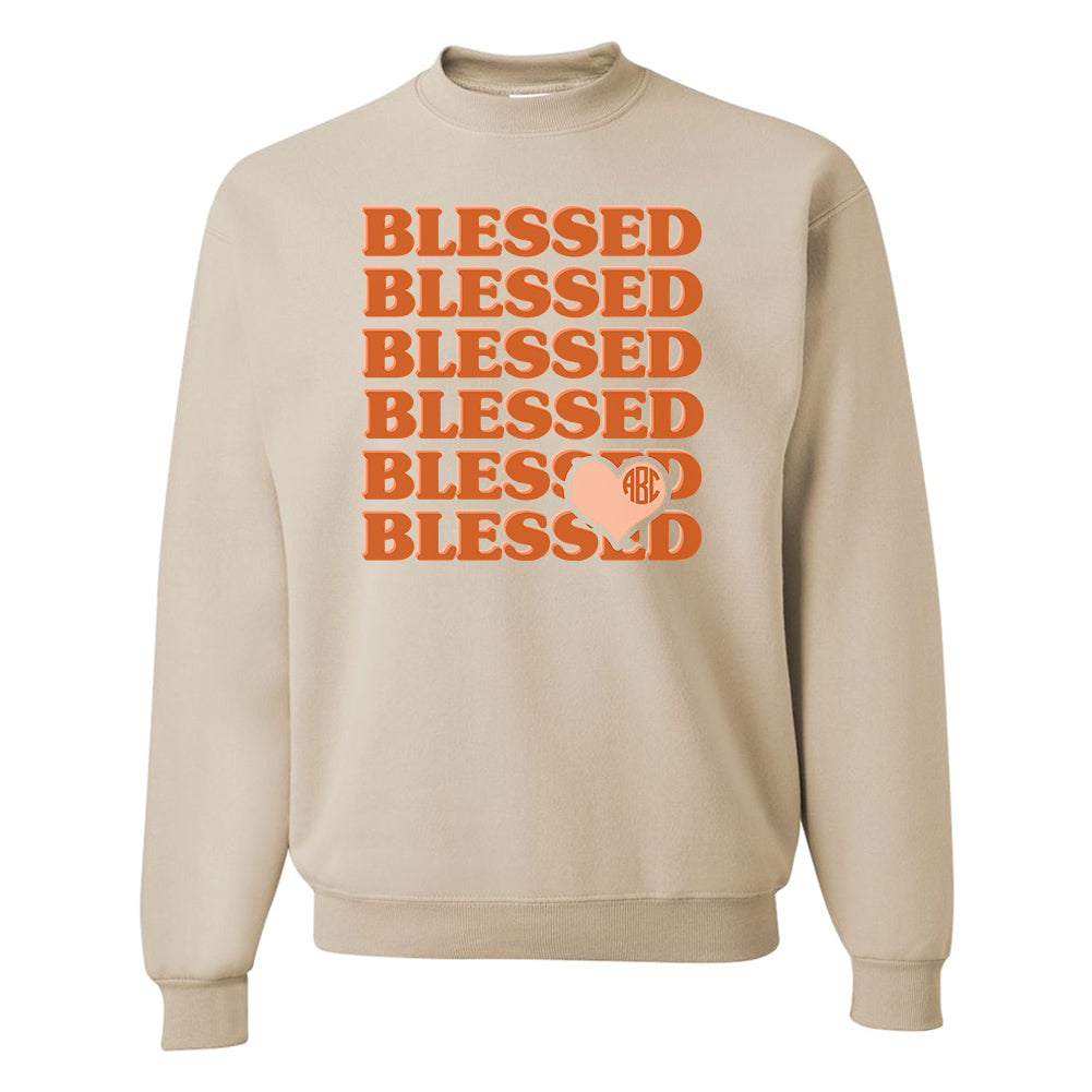 Monogrammed 'Blessed' Crewneck Sweatshirt