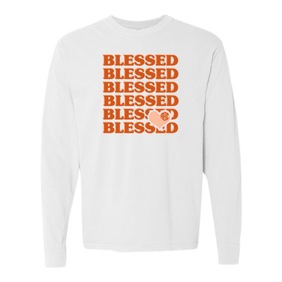 Monogrammed 'Blessed' Long Sleeve T-Shirt
